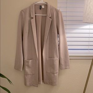 H&M Divided Cream Open Longline Blazer